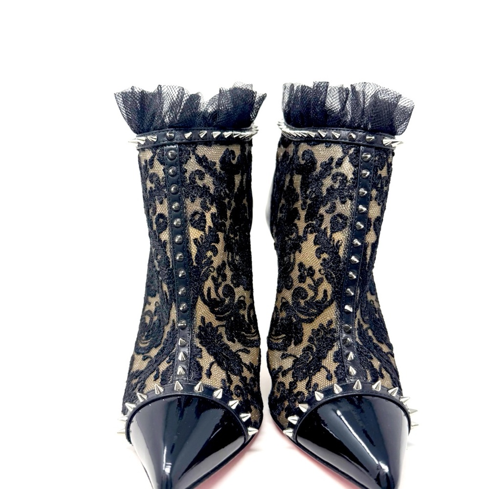 Christian Louboutin 100 Pigalle Boots Black Lace NWOT 37 - Picture 8 of 17